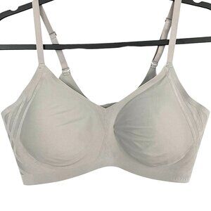 Honeylove Silhouette Bra Moondust Gray Size Large L Wireless Removable Pads
